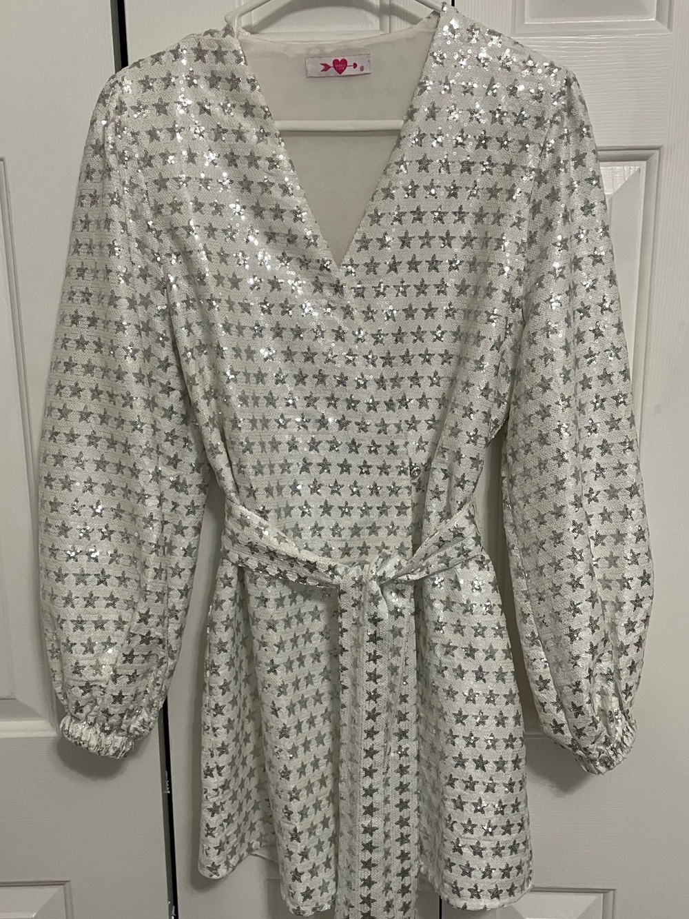 Buddy Love White Sequin Star Mini Dress